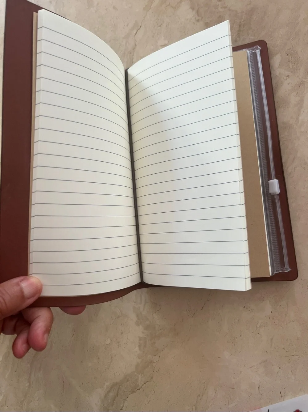 Leather Notebook, Refillable Notepaper Travel Journal Planner 5”x8”